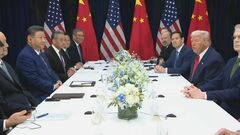 【速報】トランプ大統領と習近平国家主席の首脳会談始まる　立ったまま握手、撮影に応じる| TBS CROSS DIG with Bloomberg