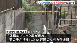 住宅街でブロック塀ごとフェンスが倒れ10歳男児が挟まれる　頭蓋骨折などの大けが　埼玉・越谷市|TBS NEWS DIG