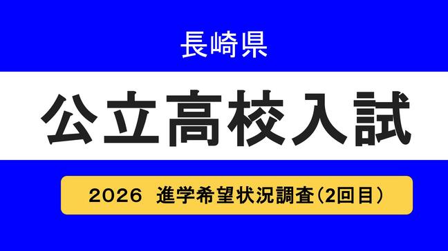 長崎県公立高校入試2026「進学希望状況調査(第2回)」学校別トップは諫早1.33倍、学科別は長崎西・理系コース1.85倍【全校掲載】|TBS NEWS DIG