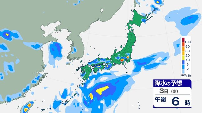 【線状降水帯予測】茨城県、栃木県、群馬県、埼玉県、千葉県、東京地方では3日夕方から夜のはじめ頃にかけて線状降水帯が発生して大雨災害発生の危険度が急激に高まる可能性【雨風シミュレーション】|TBS NEWS DIG