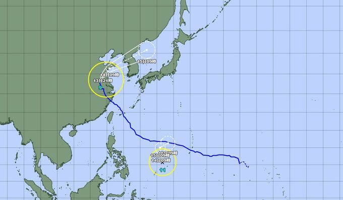 【台風情報】“ダブル台風”　台風11号(ハイシェン)発生　フィリピンの東を西へ進む　台風9号は中国へ　今後の進路予想は　気象庁　|　山形のニュース│TUYテレビユー山形