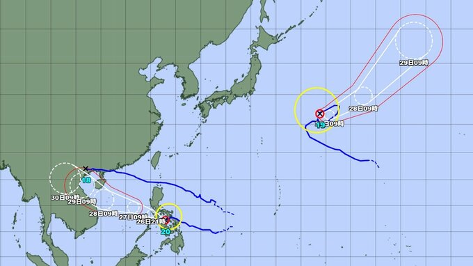 【台風情報】ダブル台風の今後は？ 台風19号(ノグリー)と台風20号(ブアローイ)の勢力と進路を詳しく　最大瞬間風速60メートル予報　全国の今後の天気を画像で　気象庁|TBS NEWS DIG