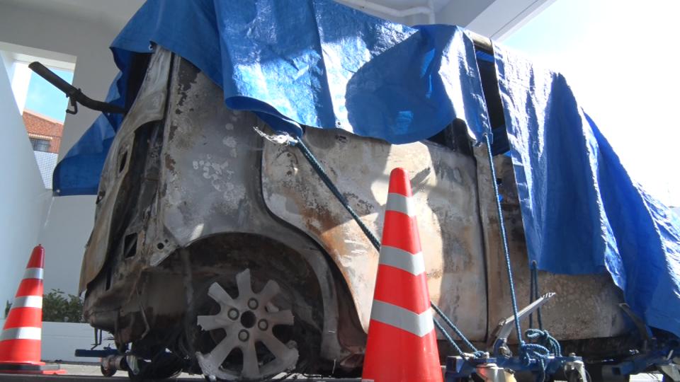 中城村で車両火災　車内から1人の焼死体見つかる