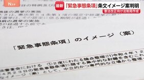 『緊急事態条項』条文イメージ案が判明 「議員任期延長」「緊急政令」「オンライン国会」の3点が項目に|TBS NEWS DIG