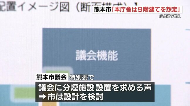 新しい熊本市役所は9階建てを想定　議員からは議場に“分煙施設”求める声　熊本市議会|TBS NEWS DIG