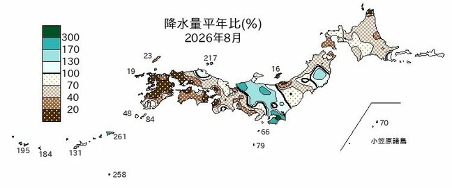 【8月天気まとめ】極端だった2026年8月の天候　記録的豪雨相次いだ一方で西日本では「月間降水量ゼロ」の地点も　熊本など観測史上1位の高温に対し東京の熱帯夜は1993年以来の少なさ|TBS NEWS DIG