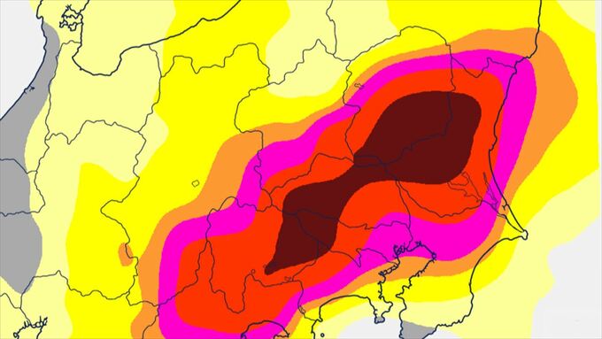 【関東甲信】　22日昼過ぎ～夜遅くにかけ大気の状態が非常に不安定　雷を伴った激しい雨や非常に激しい雨の降る所が　【雨と風のシミュレーション・発雷確率】　|　山梨のニュース | ＵＴＹテレビ山梨