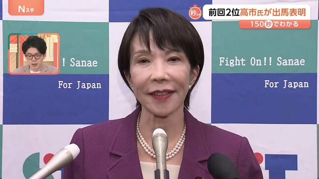 総裁選に高市早苗氏が出馬表明　沈黙の裏に「石破総理の中道派層」取り込み戦略か【Nスタ】|TBS NEWS DIG