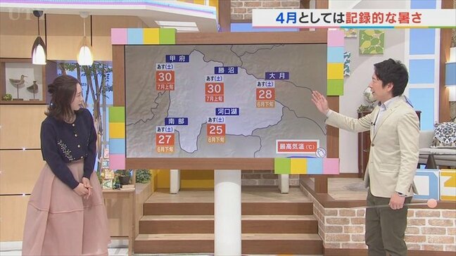 この週末は4月としては記録的な暑さに 熱中症に要注意 米津龍一気象予報士が解説 山梨|TBS NEWS DIG