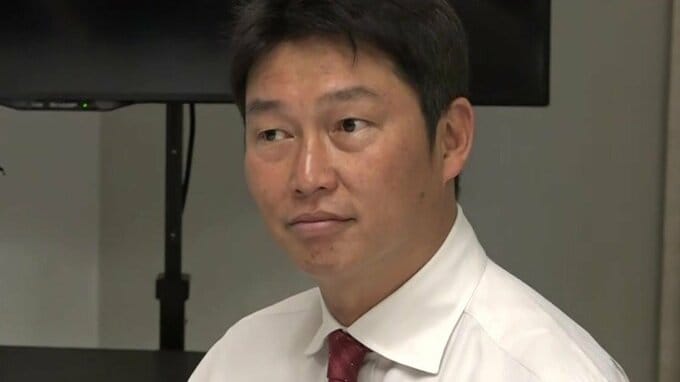 常廣羽也斗投手（青山学院大）広島カープが交渉権獲得　楽天とのくじ「力で引こうと思っていた」新井貴浩監督【ドラフト2023】　|　RCC NEWS | 広島ニュース | RCC中国放送