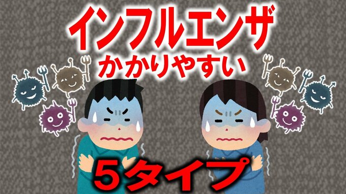 「インフルエンザ」にかかりやすい人の傾向とは？　“発症リスクが高まる5タイプ”　複数あてはまると感染リスクがさらに高まる…　要注意な発症リスク約3.6倍の3タイプにあてはまる人は？|TBS NEWS DIG