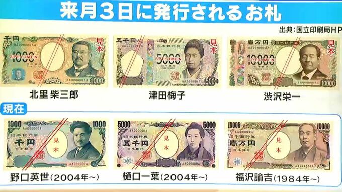 新札7月3日に発行で何が変わる？ 新旧比べて解説　数字は大きくユニバーサルデザインに　ホログラムは進化し偽造防止　|　名古屋・愛知・岐阜・三重のニュース【CBC news】 | CBC web