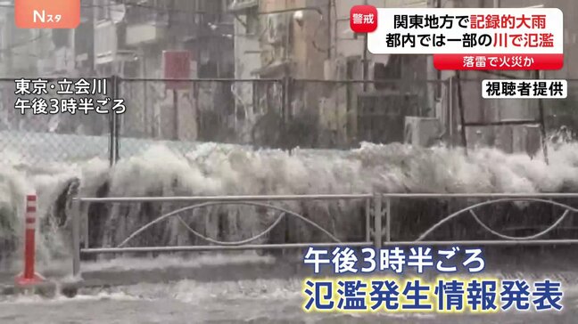 東京・神奈川で「記録的短時間大雨情報」都内の一部の川で氾濫 品川区一部に「緊急安全確保」大田区一部でも「緊急安全確保」発令も午後5時半前に解除|TBS NEWS DIG