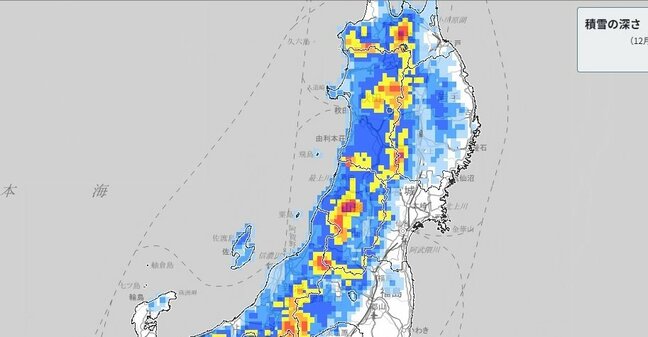 東北地方は31日昼過ぎ～1月1日夜遅くにかけて大雪となる所がある見込み　警報級の大雨の可能性も　大雪による交通障害、屋根からの落雪、建物や農業施設等への被害に注意・警戒【雨と雪のシミュレーション】|TBS NEWS DIG