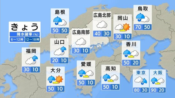 【きょう2/11(水)広島天気】次第に雨はやむがすっきり晴れにくい１日　雪解け進む　落雪・なだれ注意　|　RCC NEWS | 広島ニュース | RCC中国放送