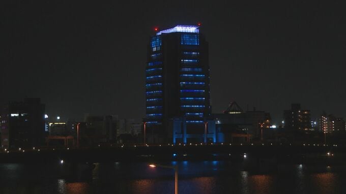 夜景で松江の魅力向上へ　山陰合同銀行の本店ライトアップ　水の流れや宍道湖の夕日をイメージした演出　|　BSSニュース | BSS山陰放送