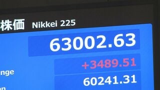 【速報】日経平均が史上初の6万3000円台に　一時3500円近い値上がり| TBS CROSS DIG with Bloomberg
