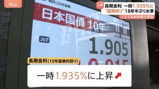 長期金利上昇“18年半ぶり水準”に　一時1.935％　住宅ローン固定金利にも影響　日経平均は5万1000円台で取引終了| TBS CROSS DIG with Bloomberg