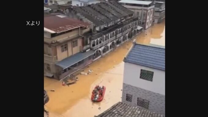 中国南部で大雨被害 広東省では橋が崩れ街が冠水 5人死亡