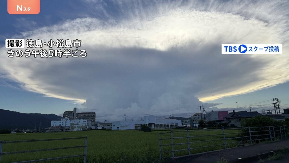 まるでラピュタ？ 四国に“ナゾの超巨大雲”出現 「規格外のものを見た