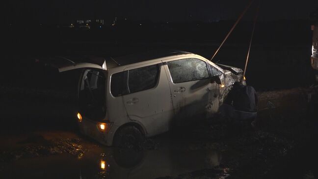 水田に車転落し運転の50代男性死亡 警察「事故直前に病死の可能性も」|TBS NEWS DIG
