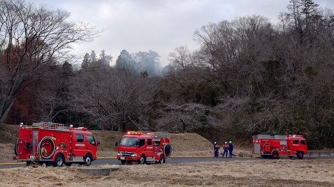 「パチパチ音がして白煙が見える」市営の広場近くにある山林で火事　約600平方メートル焼き鎮火　けが人なし　茨城・常陸太田市|TBS NEWS DIG