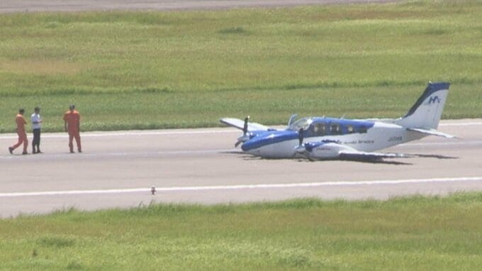 大分空港の小型飛行機胴体着陸事故 国交省が重大インシデントに認定 航空事故調査官が現地へ　|　大分のニュース｜OBS NEWS｜大分放送