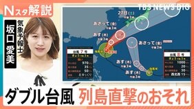 “ダブル台風”列島直撃のおそれも、「台風7号」は週末に関東直撃か 大雨に注意【台風情報 Nスタ解説】|TBS NEWS DIG