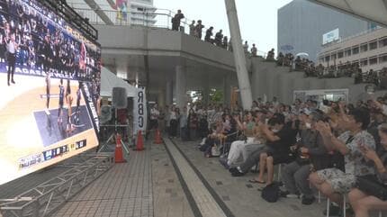 琉球キングスが日本一に王手 那覇市のパブリックビューイング会場でも
