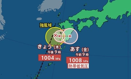 【台風情報】台風のたまごが鹿児島県の西で台風12号に発達 ゆっくりした速さで北東へ【雨風シミュレーション】|TBS NEWS DIG