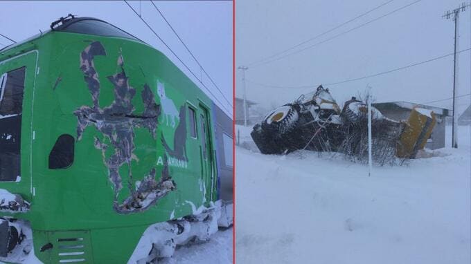 ＪＲの駅構内で、特急列車と除雪車が衝突…岩見沢⇔旭川など運転見合わせ、緊急会見「線路わきの現場は、契約の範囲外」　|　北海道のニュース｜HBC北海道放送