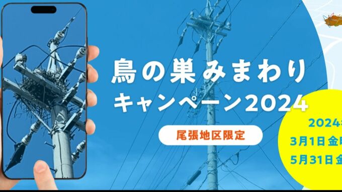 電柱にできた鳥の巣は停電の原因　見つけたら専用サイトから情報提供を　愛知・尾張地区で限定キャンペーン　|TBS NEWS DIG