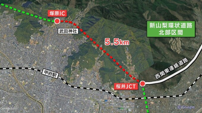 新山梨環状道路北部区間　塚原ICー桜井JCT間の事業化が決定　|　山梨のニュース | ＵＴＹテレビ山梨