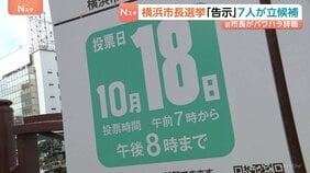 横浜市長選挙が告示 “パワハラ辞職”の山中前市長含む7人が立候補 山中市政継続の是非が争点 投開票は18日|TBS NEWS DIG