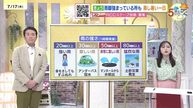 【あす7/18(金)広島天気 】断続的に本降りの雨　局地的に雷を伴い激しく降る地点も　雨の降り方に注意|TBS NEWS DIG