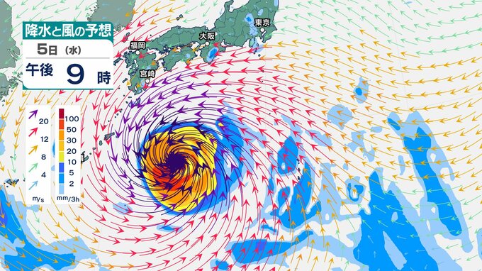 【台風情報】猛烈な勢力の台風13号（ドルフィン）5日には最大瞬間風速65ｍで進路は日本の南に達する予想【5日までの風雨のシミュレーション】|TBS NEWS DIG