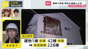 台風15号 列島に爪あと 静岡で“突風”200棟超が被害 「全部壊れた」壁もガラスも布団も吹き飛ぶ 各地で冠水も相次ぐ【news23】|TBS NEWS DIG