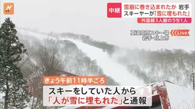 「人が雪に埋もれた」岩手・北上市のスキー場で雪崩が発生か 男女9人のうち1人が雪に埋もれる|TBS NEWS DIG
