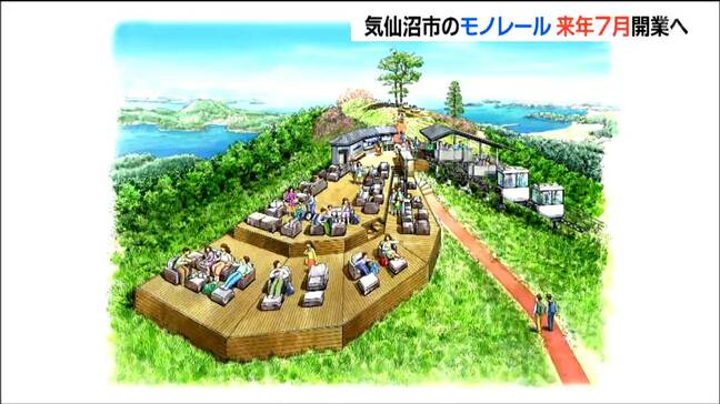 気仙沼・大島の標高235ｍの山頂へ 2両編成モノレールが2026年7月開業　クラウドファンディング型ふるさと納税も活用|TBS NEWS DIG