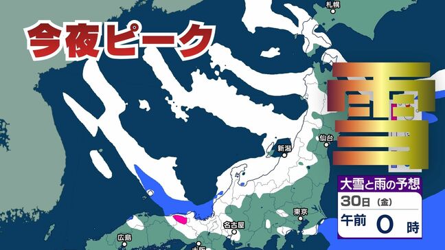 【大雪情報】北陸地方　山沿いや山地だけでなく平地でも大雪となる所が…富山県平野部でも30日朝まで40センチの降雪予想【雪と雨のシミュレーション】|TBS NEWS DIG