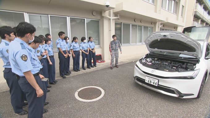 災害時のEV活用と救助方法学ぶ 石川県警察学校で初任科生向けに体験セミナー|TBS NEWS DIG