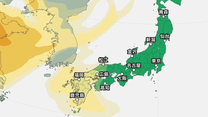 【黄砂情報】5日（日）九州・中国の広い範囲で影響の可能性　日本列島に黄砂が飛来か…【気象庁 黄砂シミュレーション/4日現在】　|　岡山・香川のニュース | 天気 | RSK山陽放送