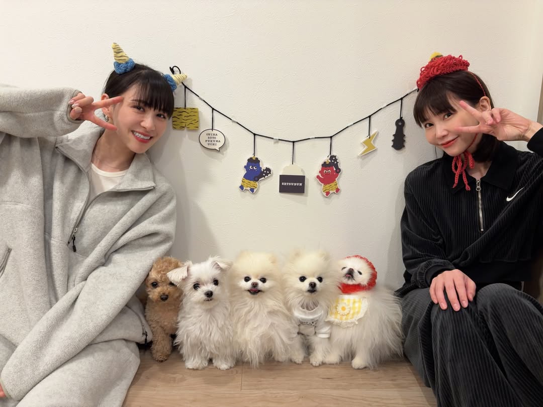 Perfume 】あ〜ちゃん 妹・ちゃあぽんと節分を満喫 仲睦まじい〝鬼姉妹