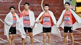 男子4×100mリレー、日本6位で3大会ぶりのメダル届かず...アメリカが37秒29で連覇、国立ため息も雨の死闘に拍手【世界陸上】|TBS NEWS DIG