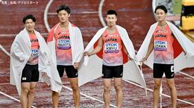 男子4×100mリレー、日本6位で3大会ぶりのメダル届かず...アメリカが37秒29で連覇、国立ため息も雨の死闘に拍手【世界陸上】|TBS NEWS DIG
