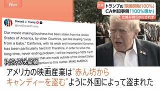 「国外製作のすべての映画に100%関税」トランプ大統領が改めて表明 カリフォルニア州知事「100%愚かな動き」と批判| TBS CROSS DIG with Bloomberg