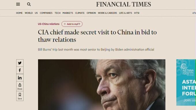 アメリカのCIA長官が秘密裏に中国訪問か　英紙報道|TBS NEWS DIG