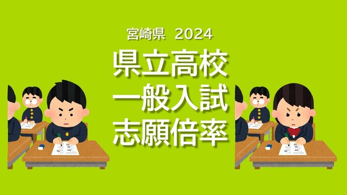 宮崎県　県立高校一般入学者選抜 出願状況　2024志願倍率　全日制平均0.82倍【全学校･全学科掲載】　|　MRTニュース ｜ ＭＲＴ宮崎放送