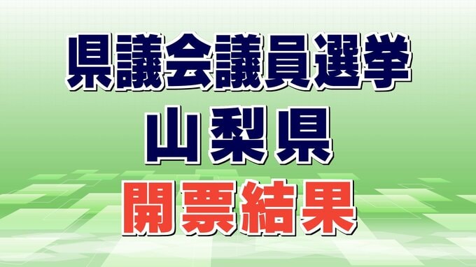 統一地方選挙2023　山梨県議会議員選挙　甲斐市選挙区（定数３）開票の結果|TBS NEWS DIG