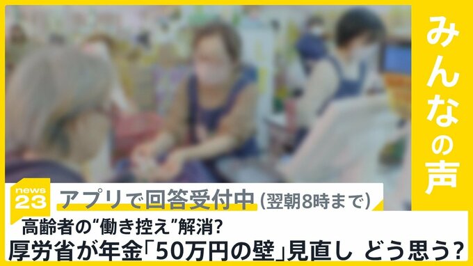 年金「50万円の壁」高齢者の“働き控え”解消案…厚労省が「在職老齢年金」見直し どう思う？【news23】|TBS NEWS DIG
